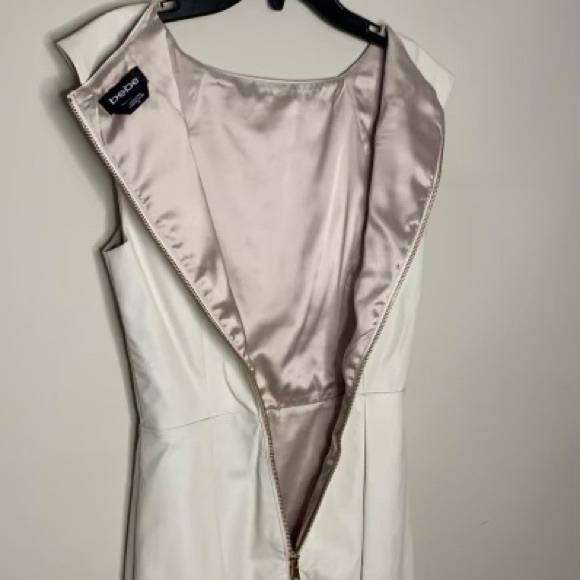 Bebe cream/beige colored faux vegan leather dress 00 - Picture 6 of 14